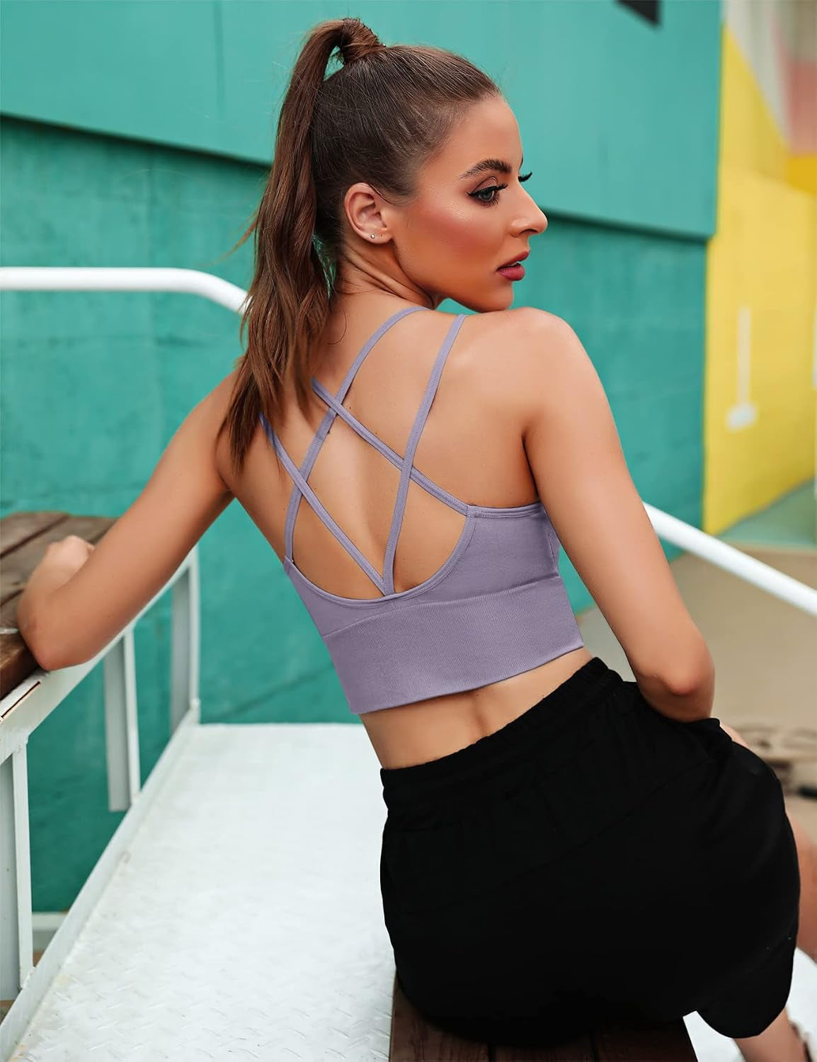 3-Pack Women's Strappy Sports Bra with Crisscross Design for Yoga, Running, and Athletic Workouts