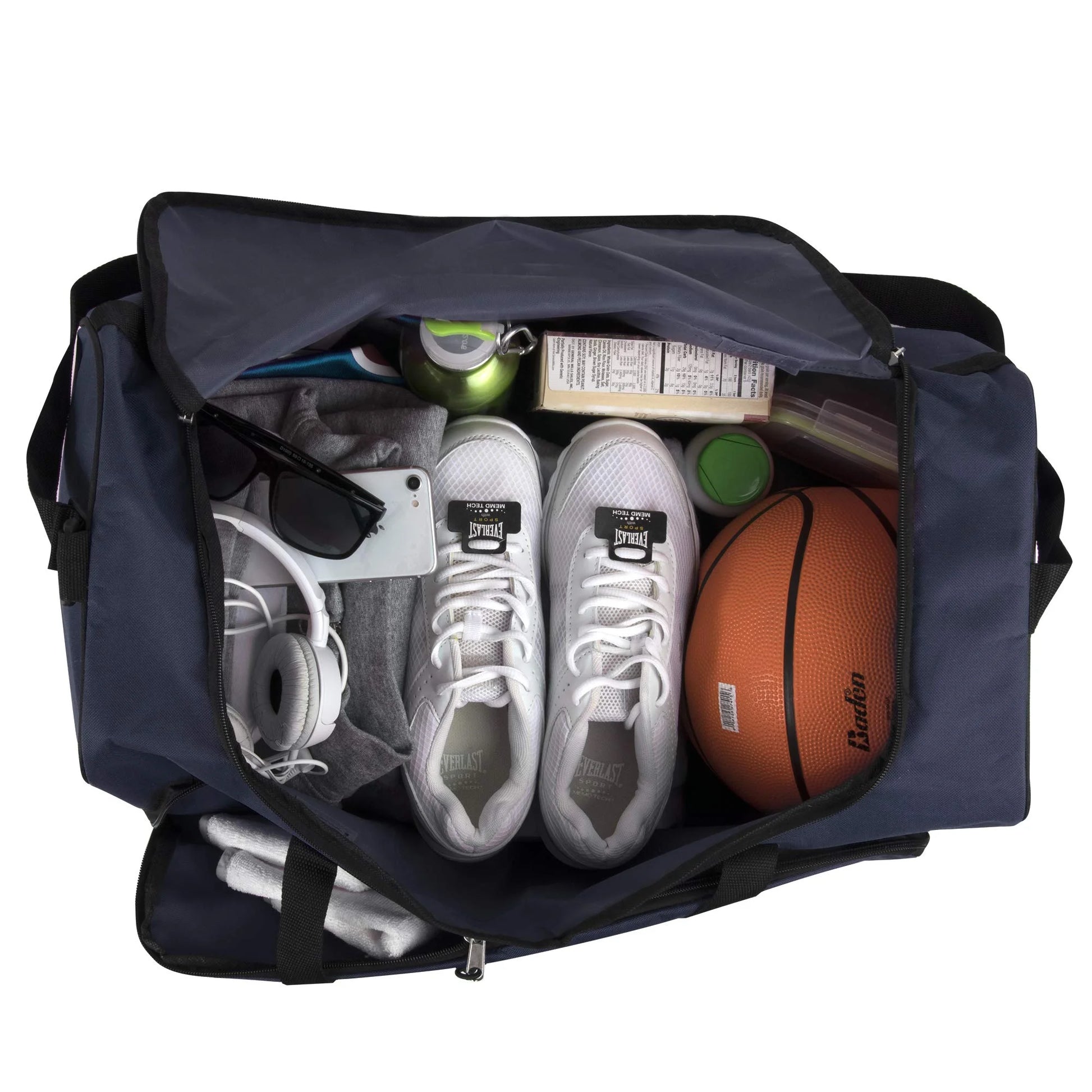 24-Inch 55-Liter Navy Blue Weekender Duffel Bag for Men, Women, and Teens - Ideal for Gym, Travel, Sports, and Recreation