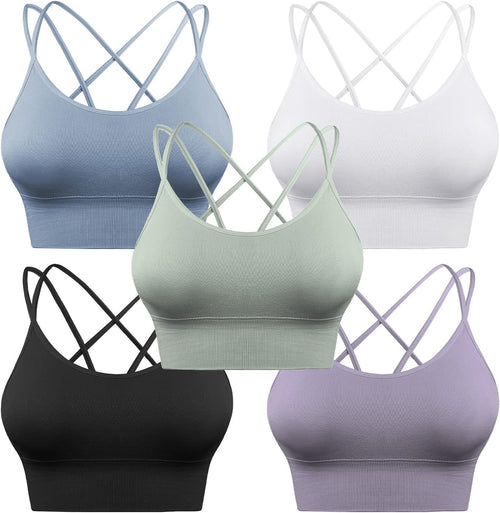 3-Pack Women's Strappy Sports Bra with Crisscross Design for Yoga, Running, and Athletic Workouts
