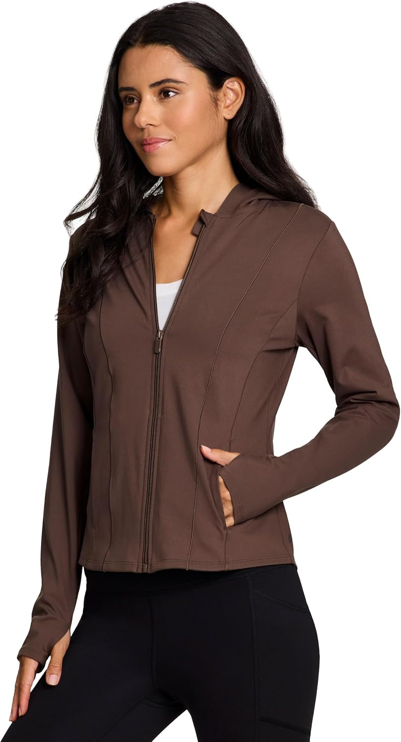 Active Women'S Athletic Breathable Lightweight Zip up Running Jacket with Pockets
