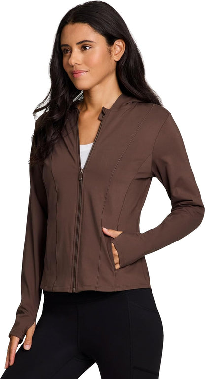 Active Women'S Athletic Breathable Lightweight Zip up Running Jacket with Pockets